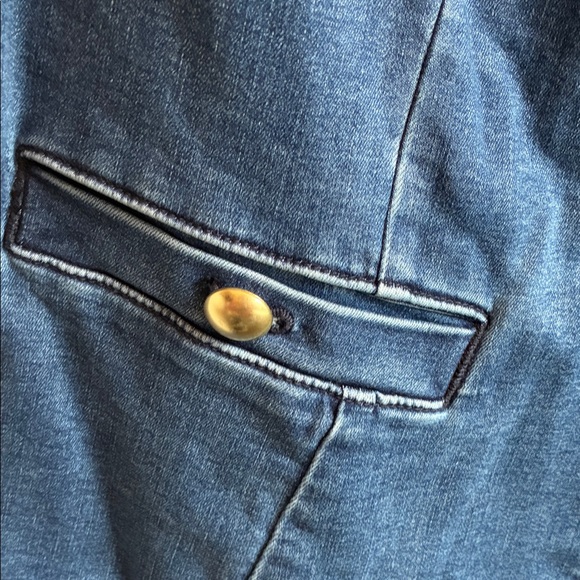 Torrid Dark Blue Denim Vest with Gold Buttons - Picture 3 of 5